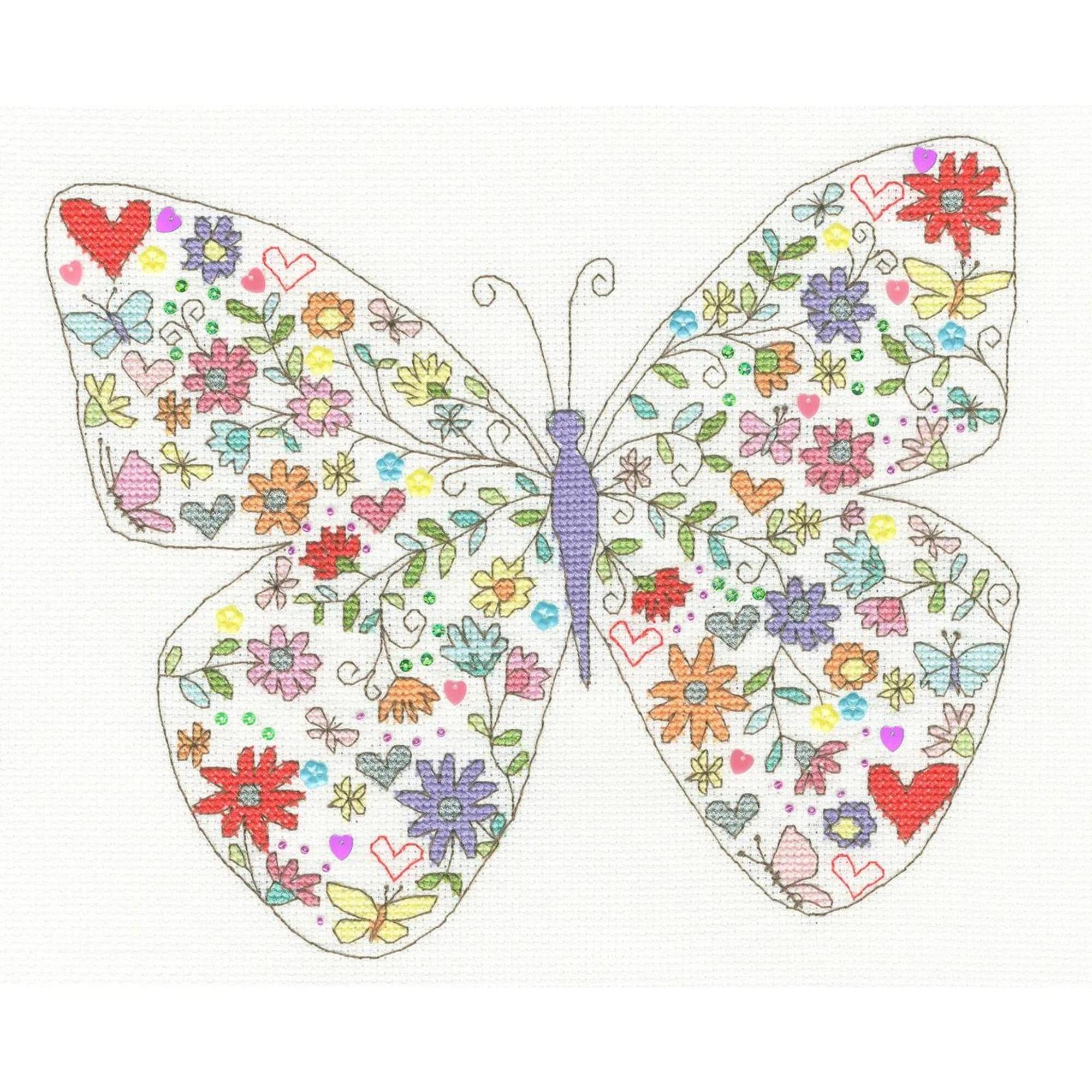 Bothy Threads Counted Cross Stitch Kit Lovely Butterfly XKA21